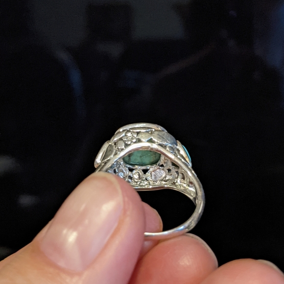 Natural Kingman Turquoise .925 silver ring, size 8 - Picture 12 of 12